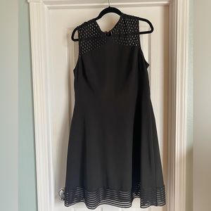 Tahari, black A-Line dress, with rose gold zipper. Perfect condition, size 16